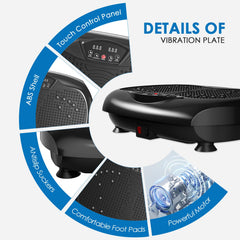 Natini vibration plate with resistance bands enabling leg and arm training at home