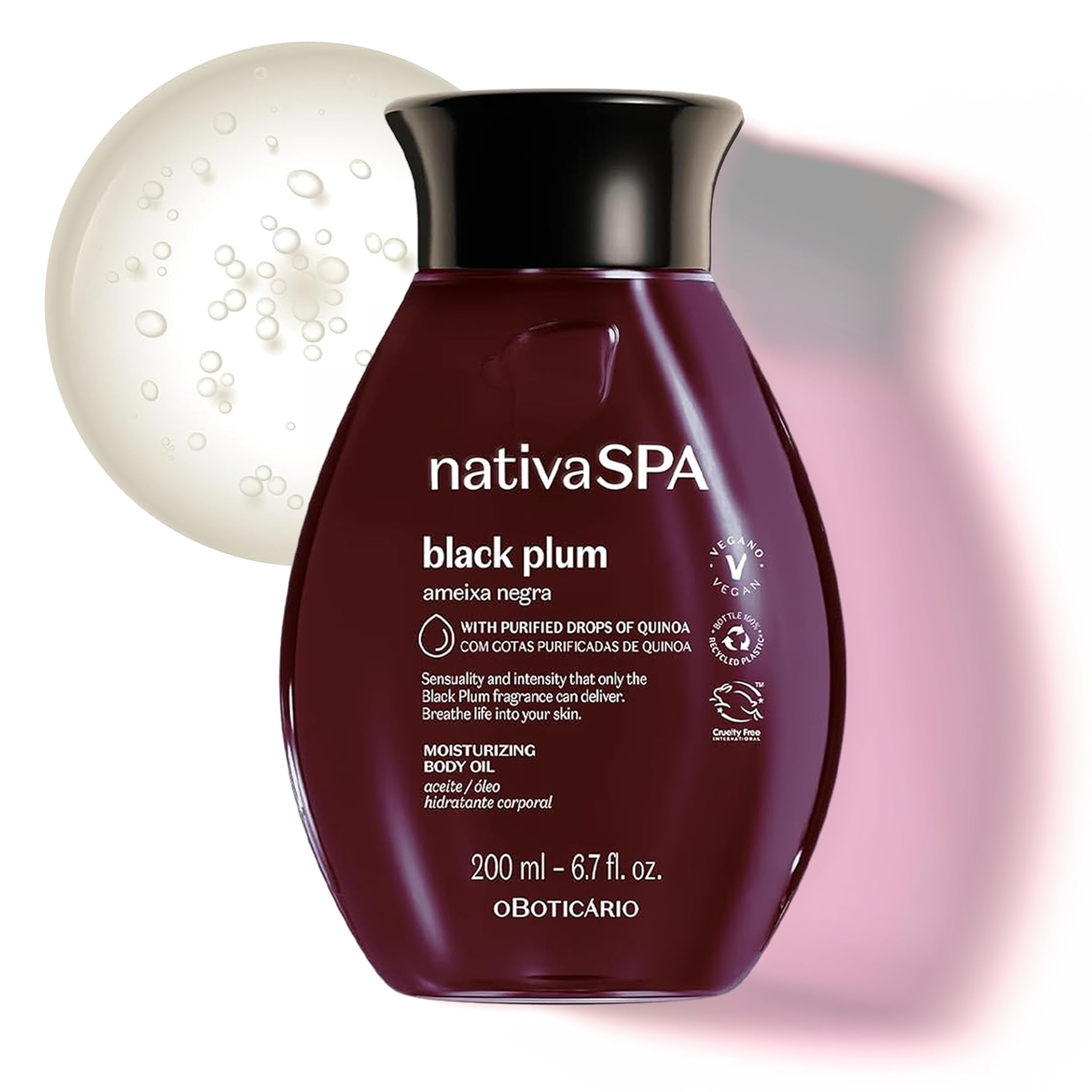 NATIVA SPA Black Plum Body Oil bottle for rich hydration
