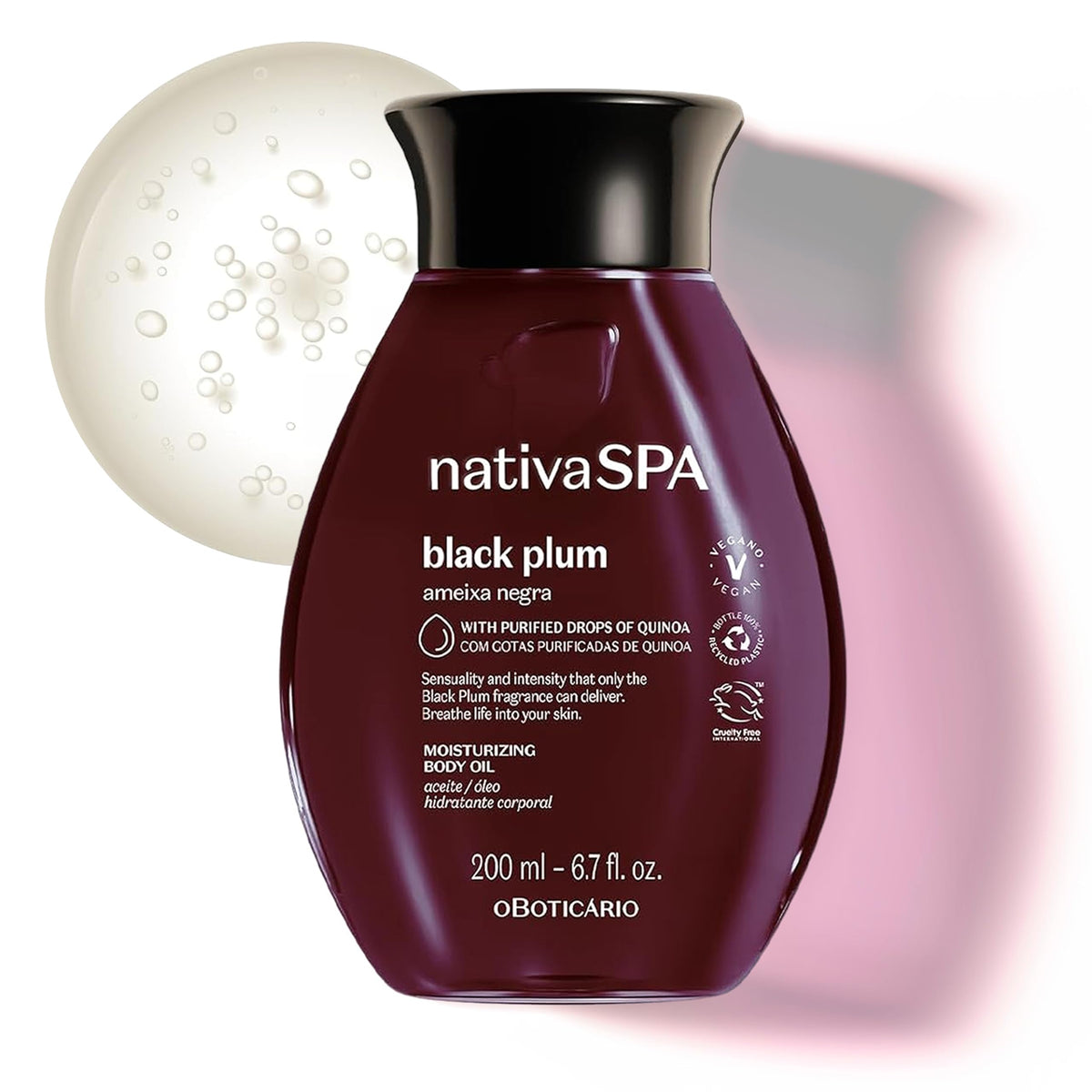 NATIVA SPA Black Plum Body Oil bottle for rich hydration