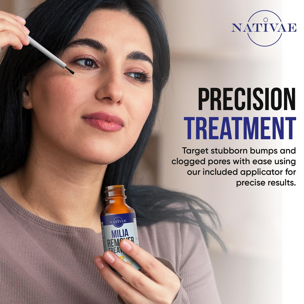 Nativae Milia Remover tea tree oil feature for soothing, refreshing aroma.
