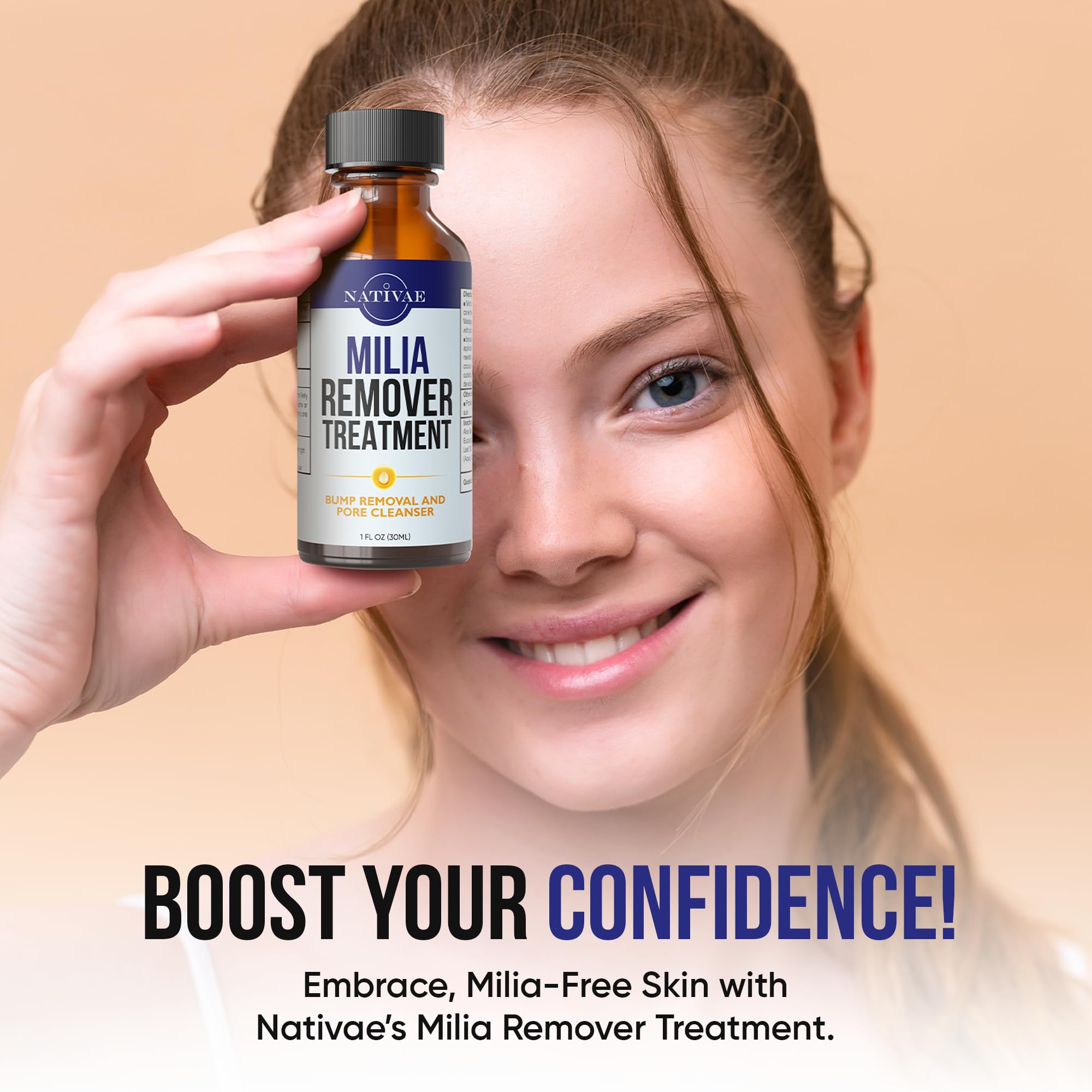 Nativae Milia Remover under-eye application promotes smooth skin around the eye area.