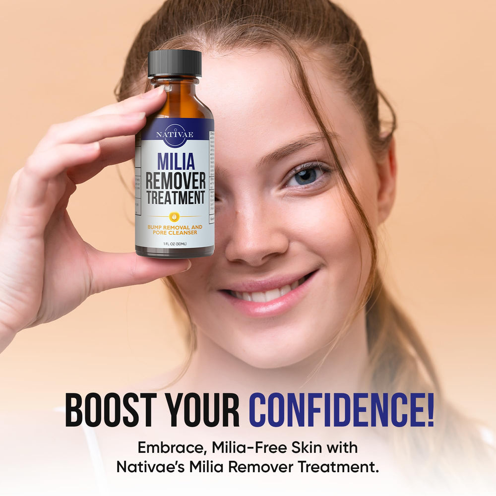 Nativae Milia Remover under-eye application promotes smooth skin around the eye area.