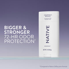 Native 72-hour odor protection keeps you confidently fresh through busy days.