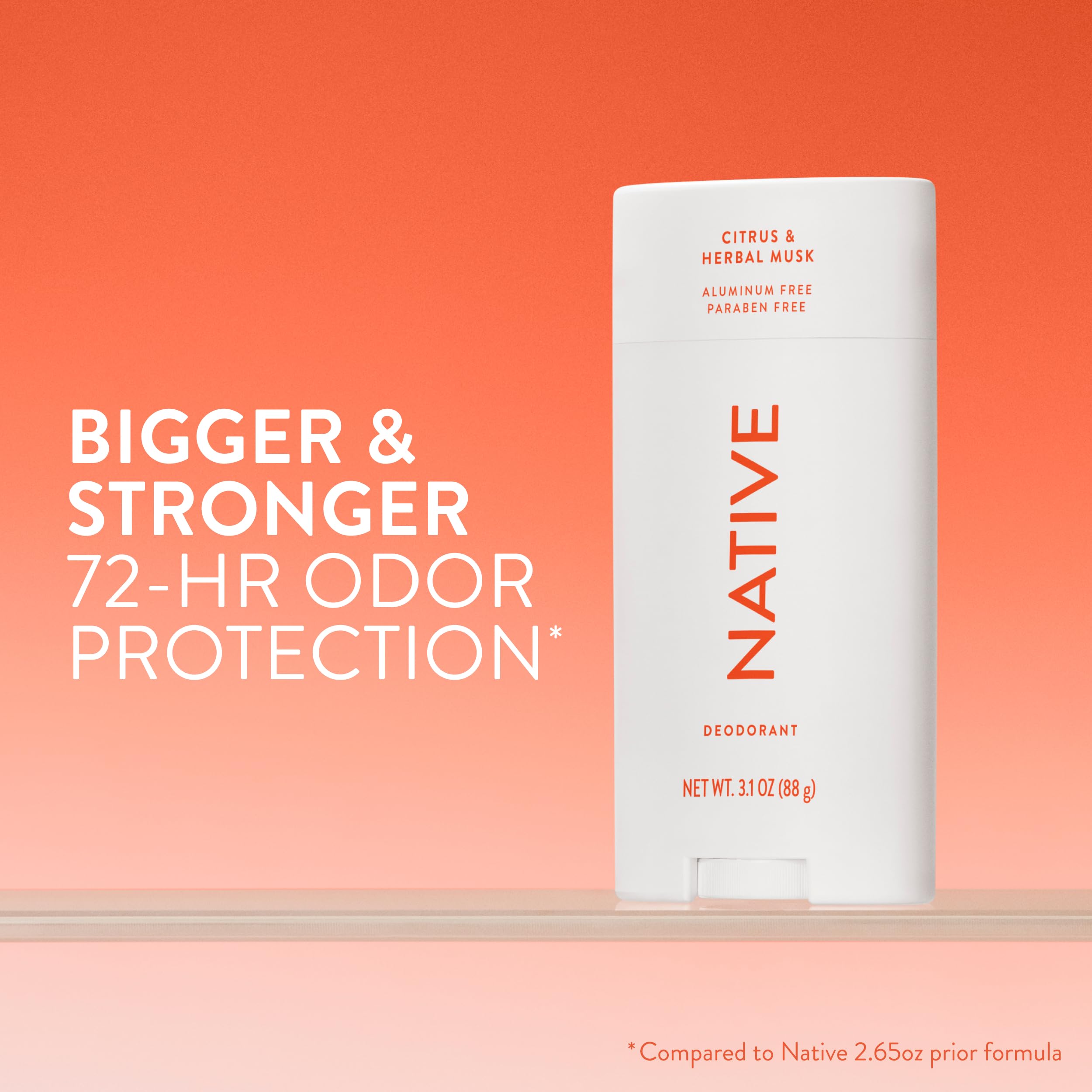 Native citrus-herbal musk glide showing smooth, invisible application.