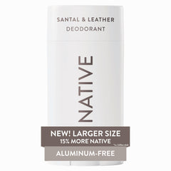 Native Aluminum-Free Deodorant Santal & Leather stick-application offers a silky glide and confident odor control.