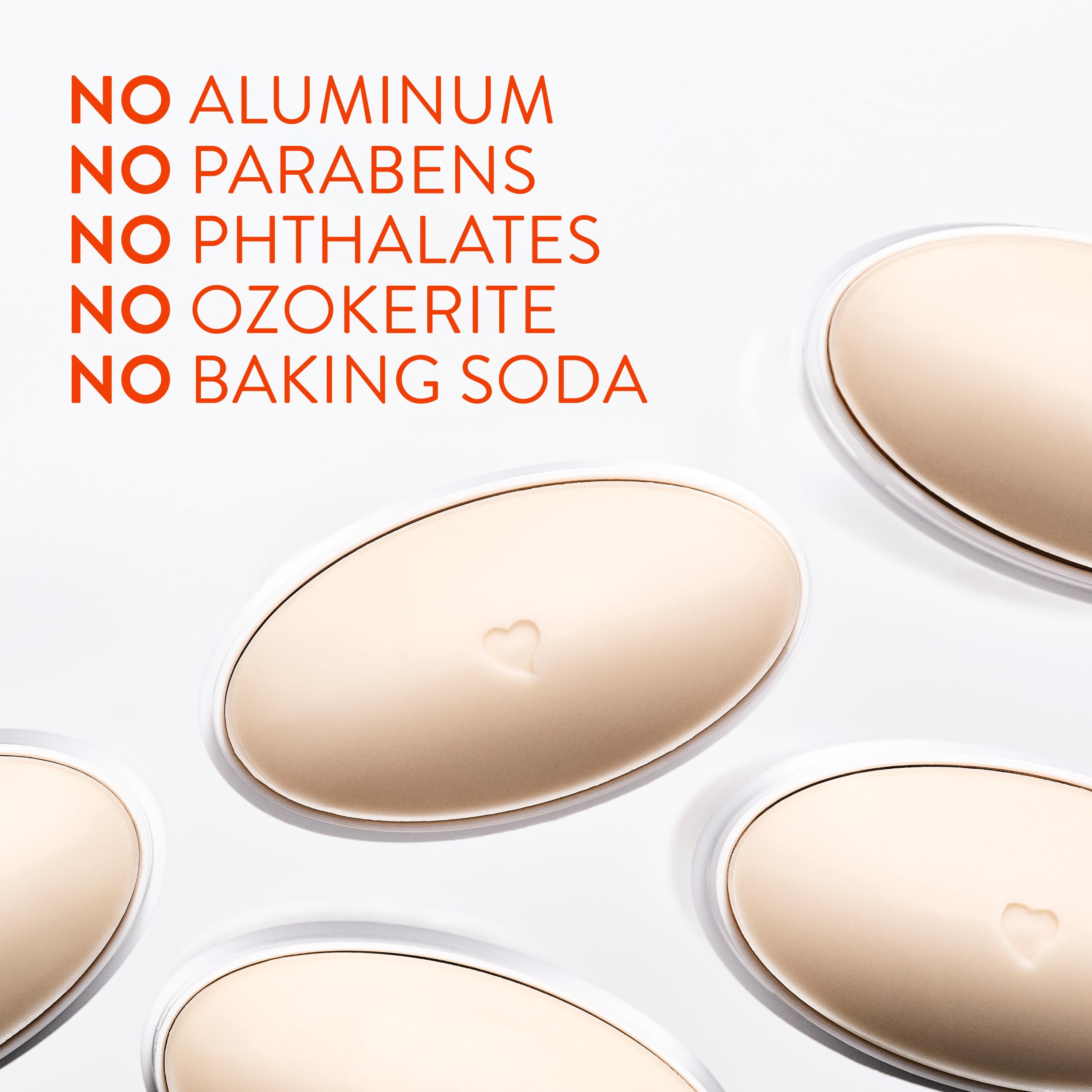 Native baking-soda-free ozokerite-free formula with skin conditioners for gentle use.