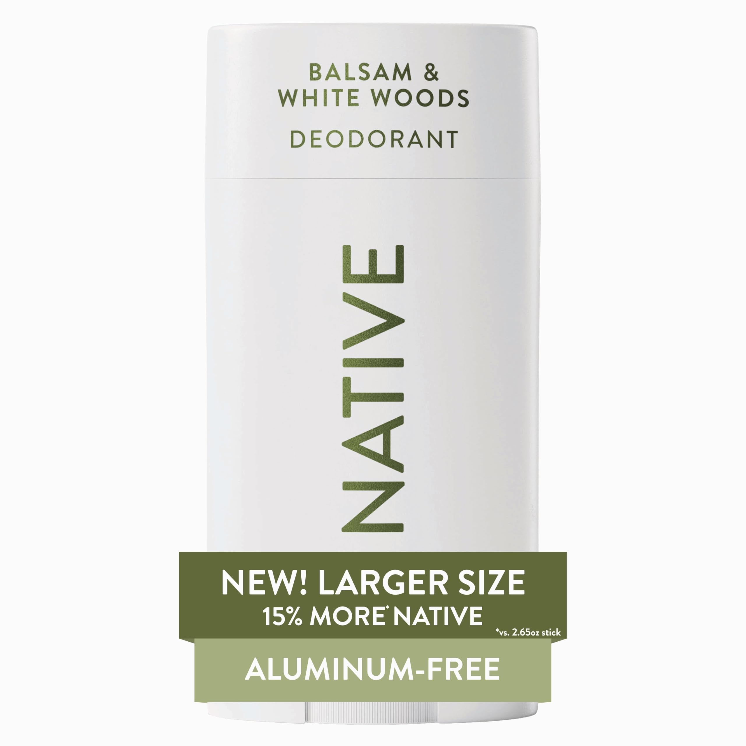 Native Balsam & White Woods deodorant stick applying smoothly for daily comfort