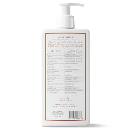 Native Body Lotion enriched with plant-based moisturizers for smooth skin.