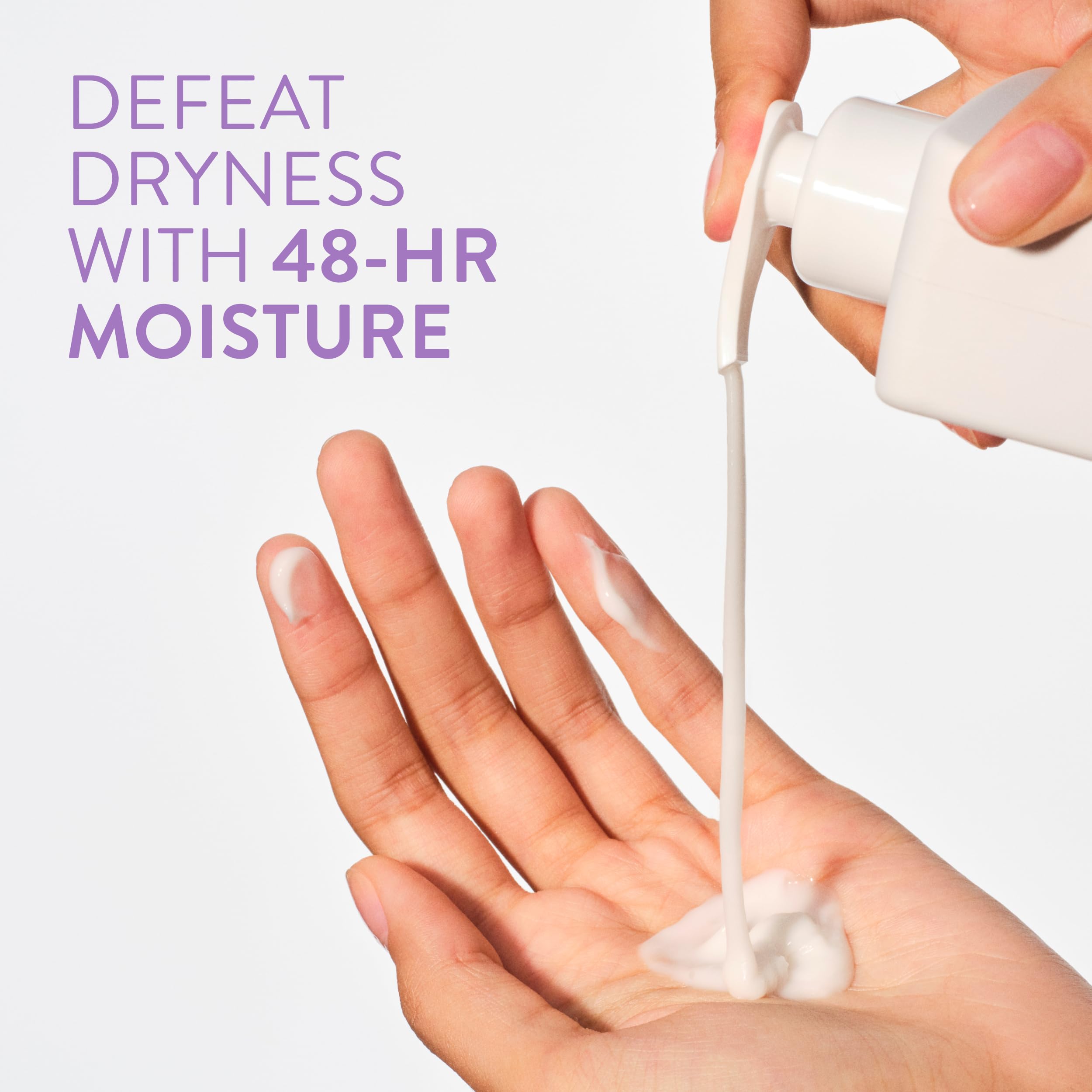 Native Body Lotion creamy texture for fast, even application on arms and legs.