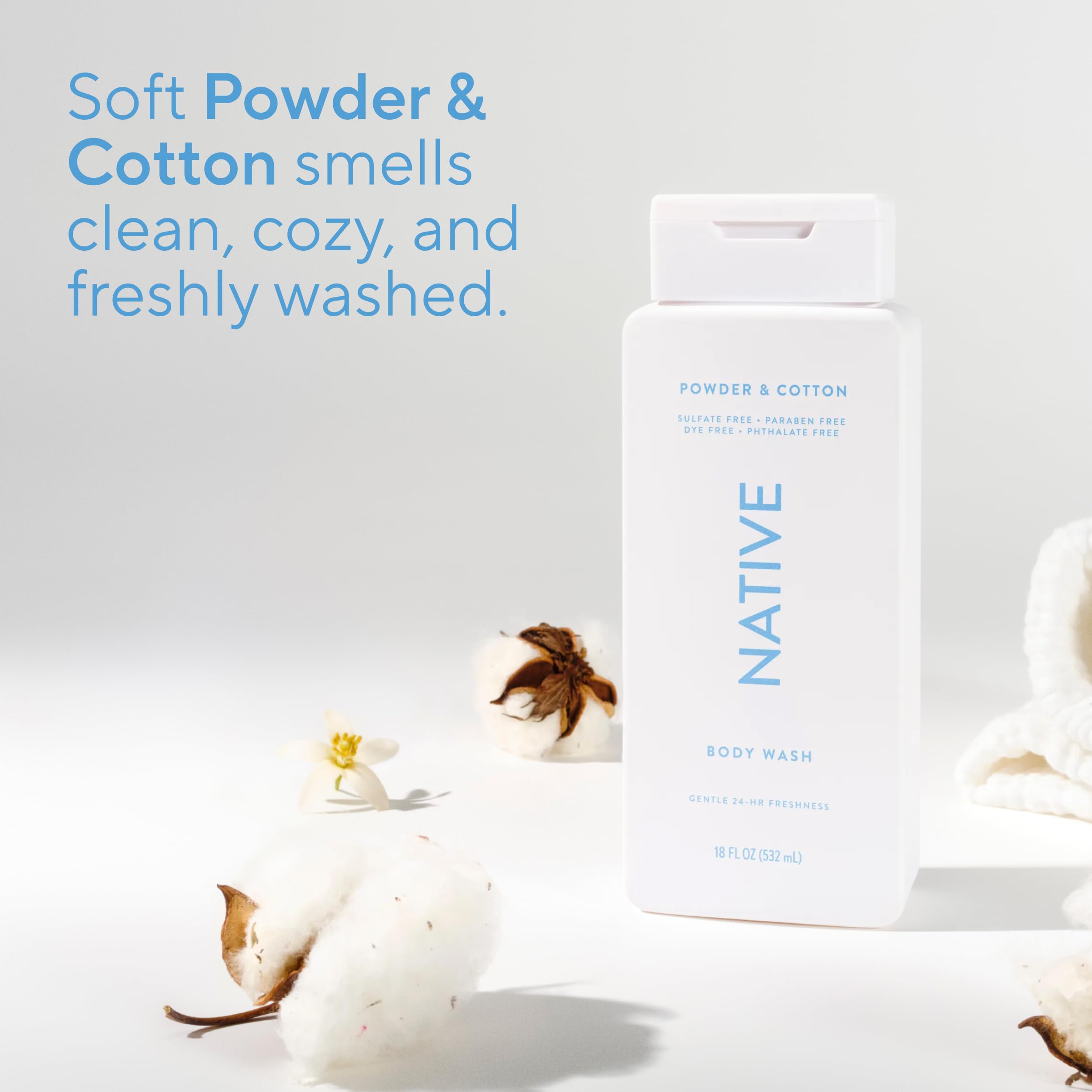 Native Body Wash offers 24-hour freshness and soft, hydrated skin