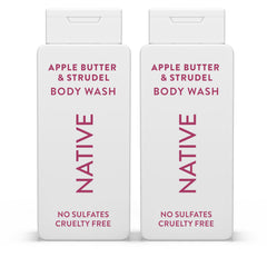 Native Body Wash bottle pour shows apple butter and strudel notes for a comforting cleanse.