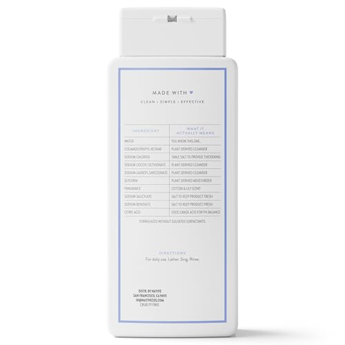 Native Body Wash bottle pour for easy rinse without residue