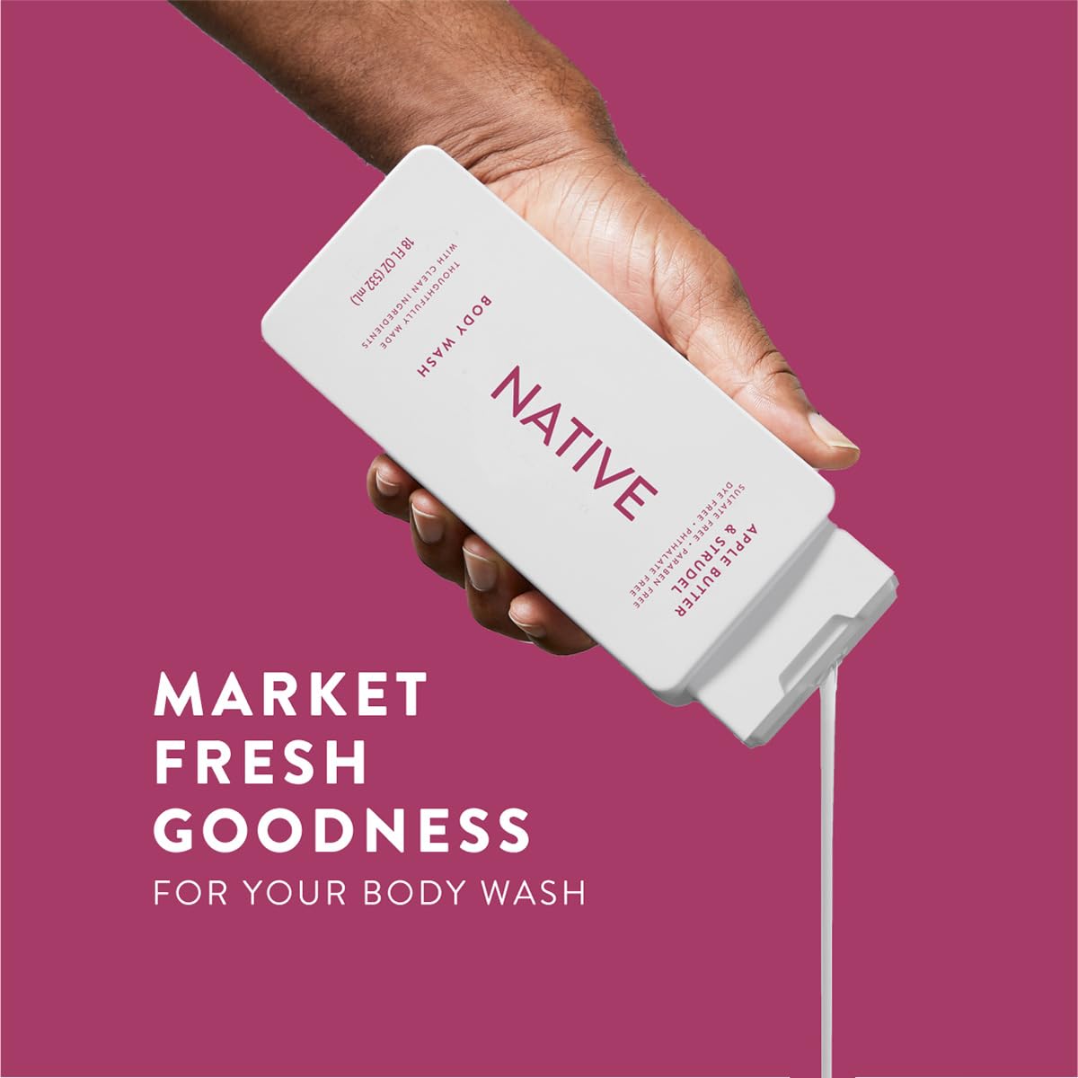 Luscious lather from Native Body Wash creates a soft, easy rinse.