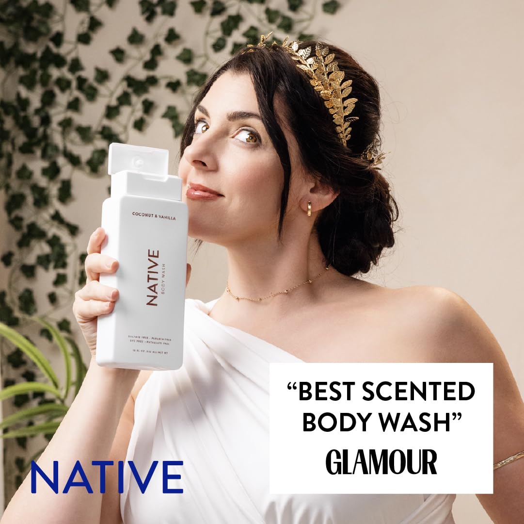 Native Body Wash on shelf emphasizes cruelty-free and clean ingredients.