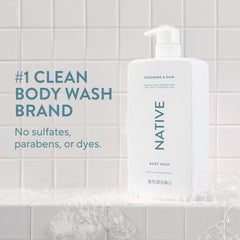 Creamy lather from Native body wash creates a gentle, long-lasting cleanse.