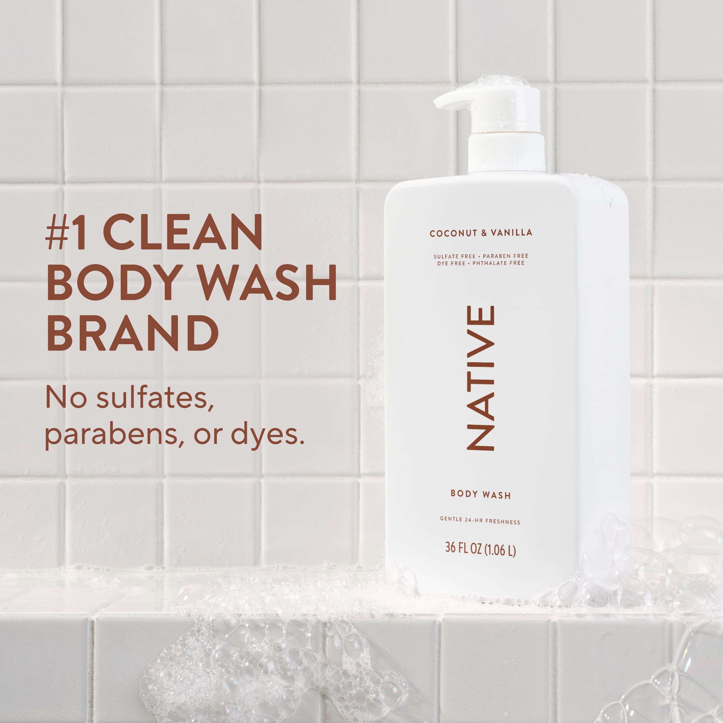 Native Body Wash luxuriously rich lather offers a tropical shower experience
