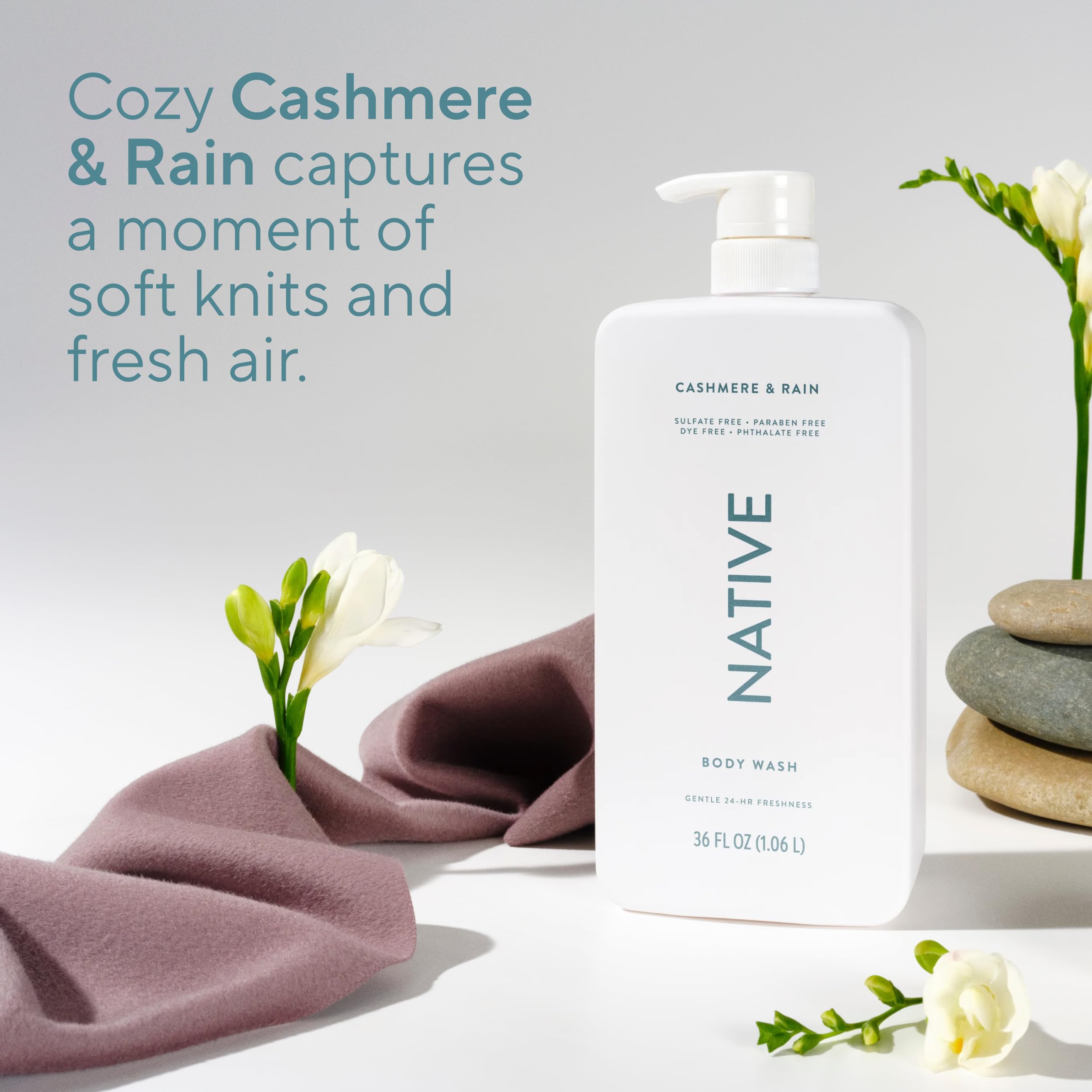 Plant-based cleansers highlight in Native formula.