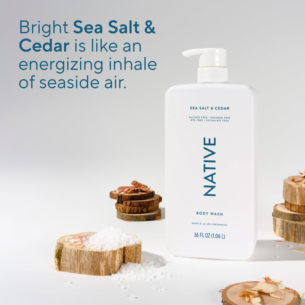 Native body wash being dispensed from the pump
