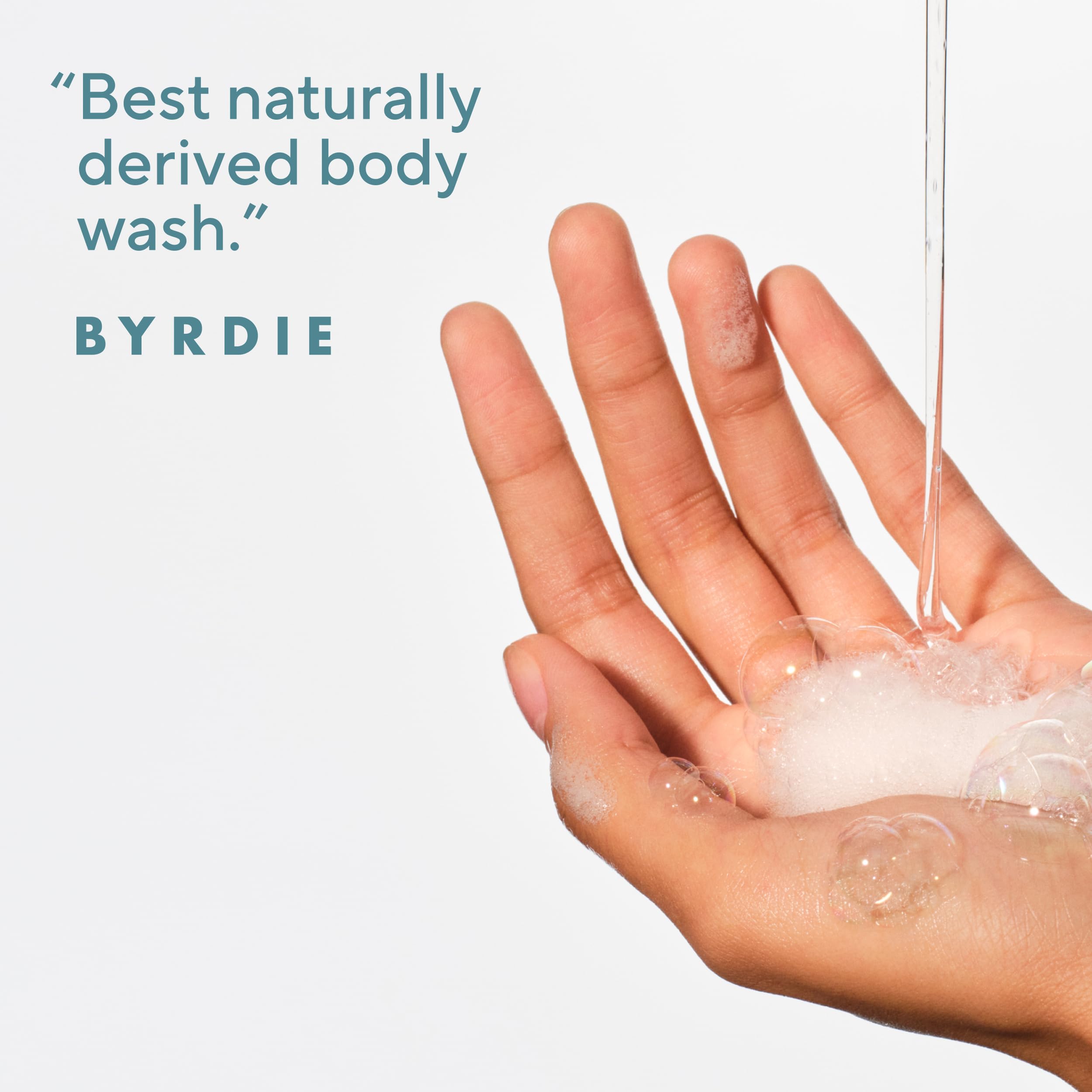 Native body wash pumped into palm for quick daily showers.