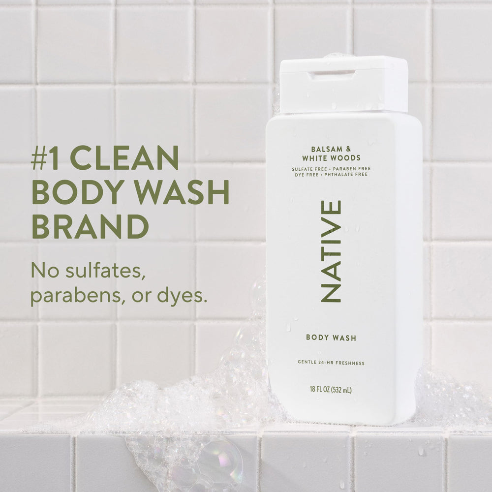 Close-up of Native Body Wash lather with a creamy texture for everyday use.