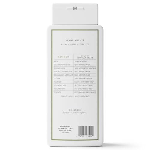 Native Body Wash rich lather rinses clean without residue on skin.