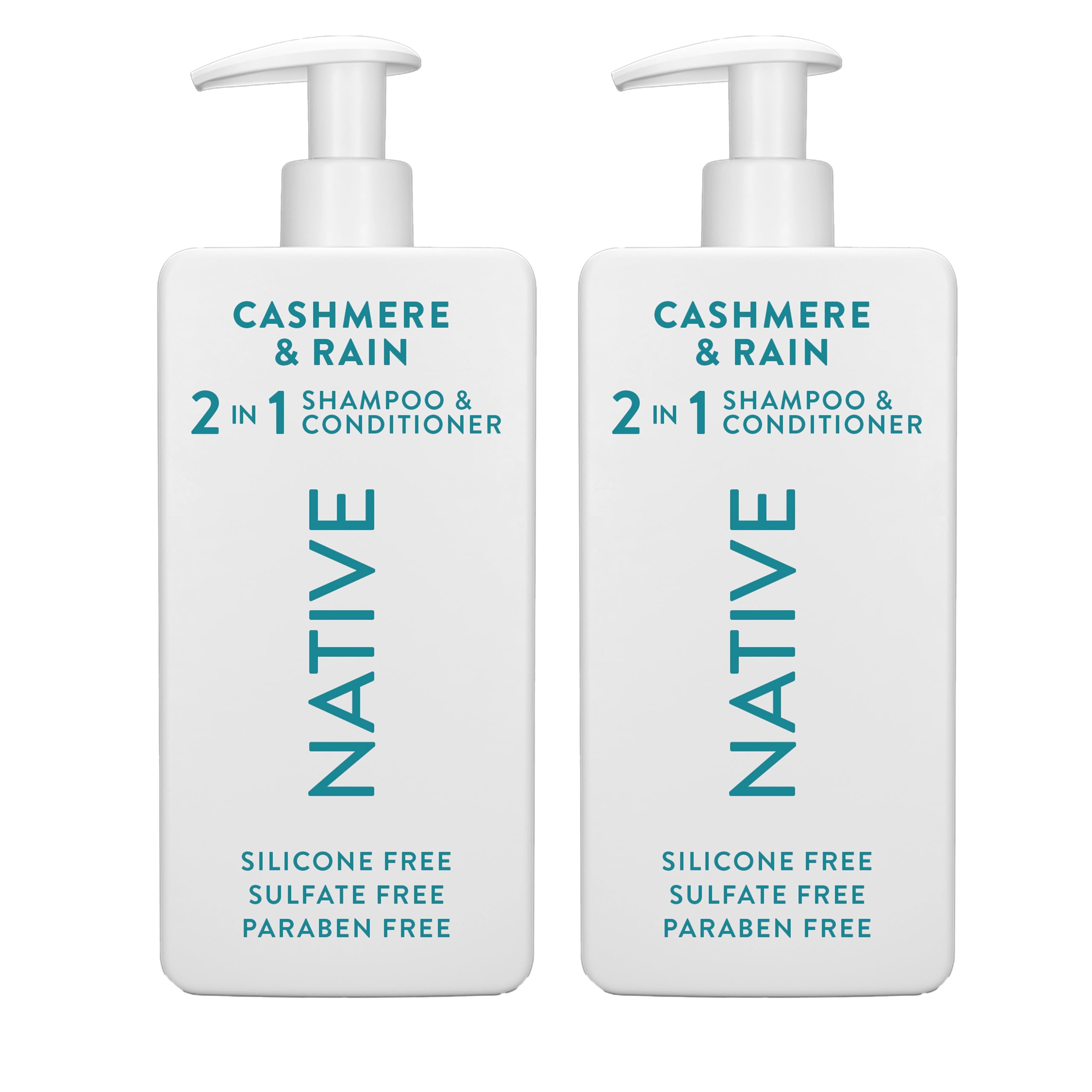 Native Cashmere & Rain 2N1 bottle shows sulfate-free formula for all hair types