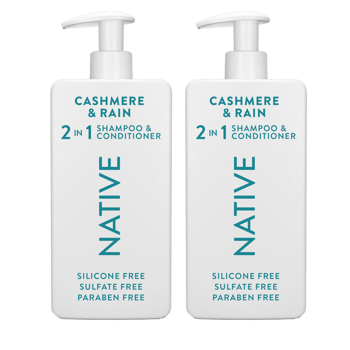 Native Cashmere & Rain 2N1 bottle shows sulfate-free formula for all hair types