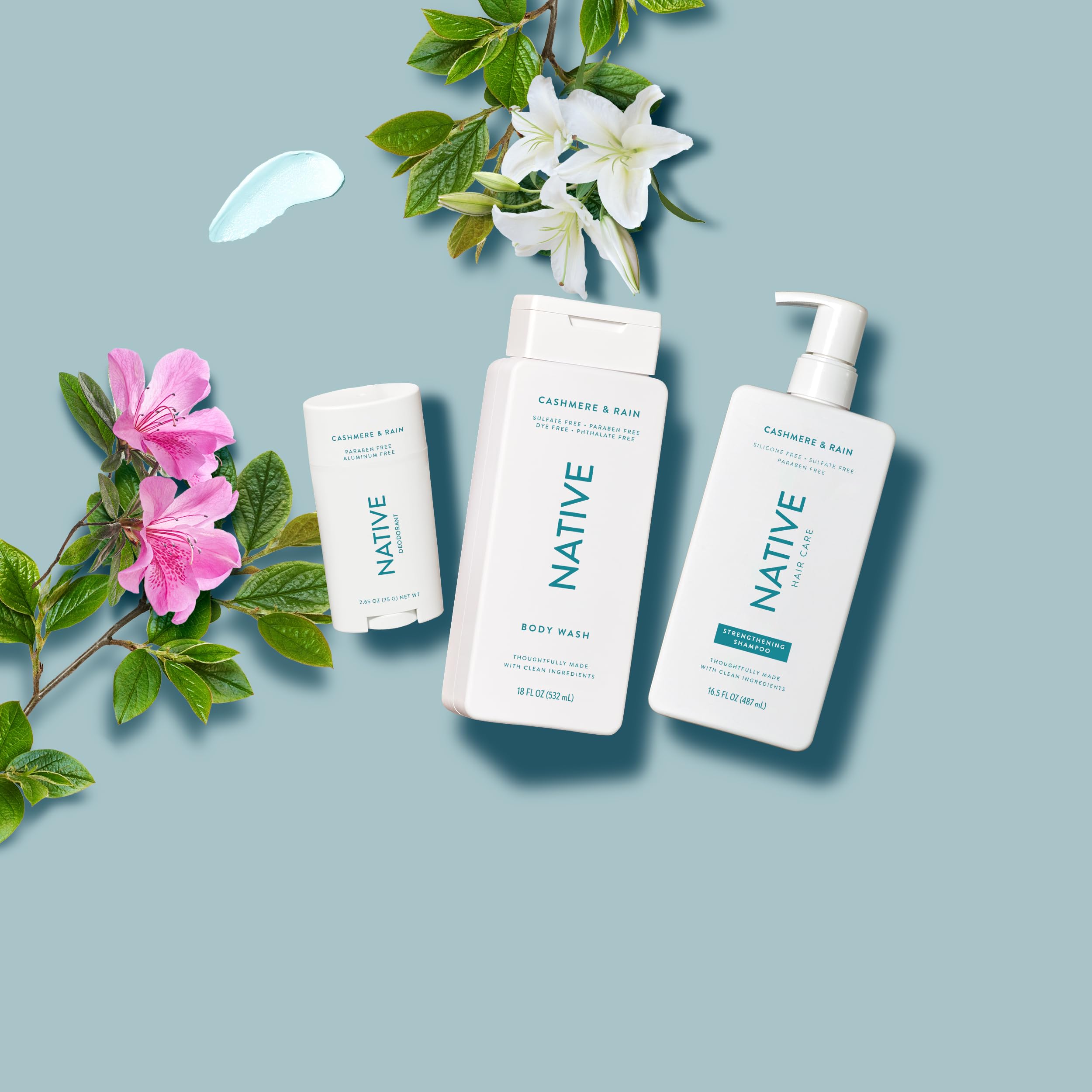 Native Cashmere & Rain 2N1 ingredients list signals plant oil based cleansers