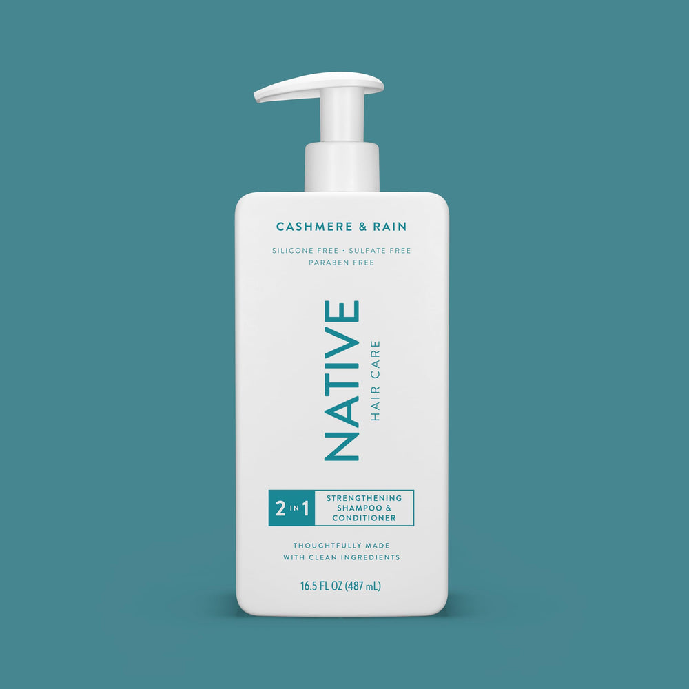 Native Cashmere & Rain 2N1 lather close up emphasizes gentle cleansing