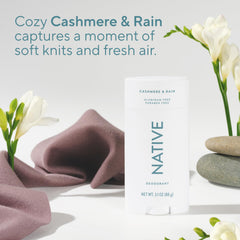 Native Cashmere & Rain delivers up to 72-hour odor protection.