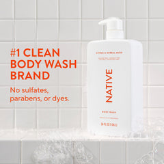 Close-up of Native Charcoal label showing a nine-ingredient formula for gentle cleansing.