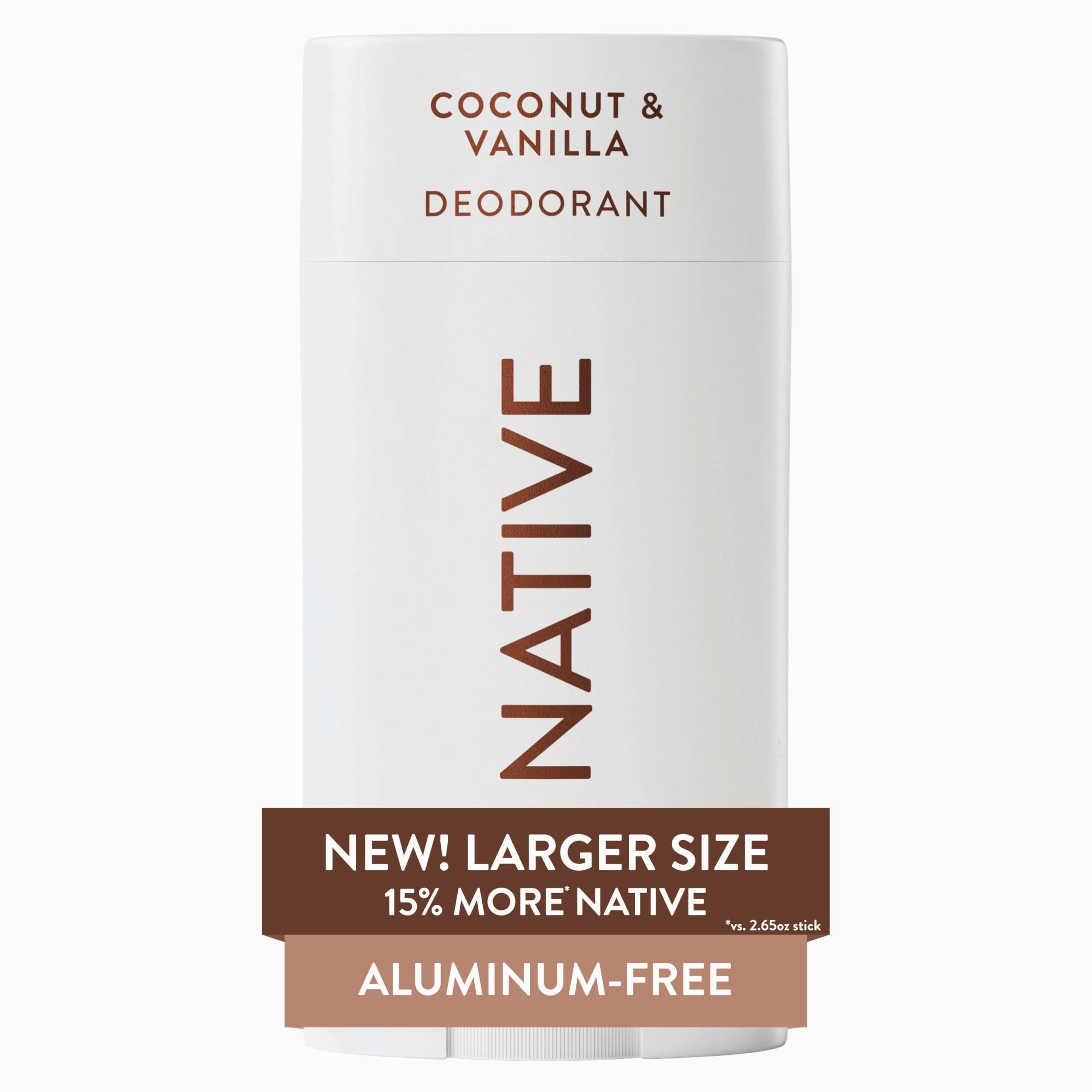 Native coconut-vanilla deodorant stick in large size for long-lasting freshness
