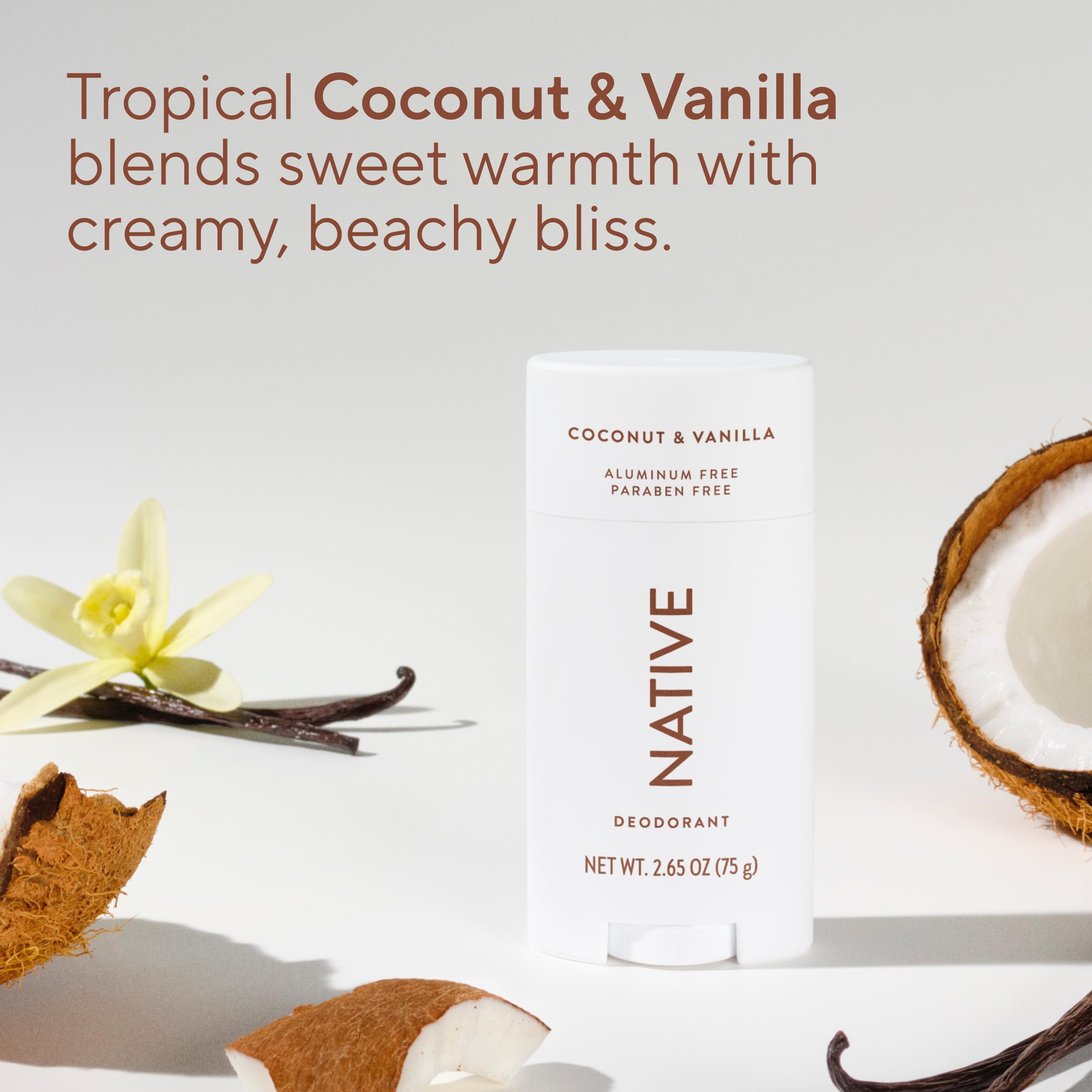 Ingredients highlight baking soda and shea butter within a clean formula.