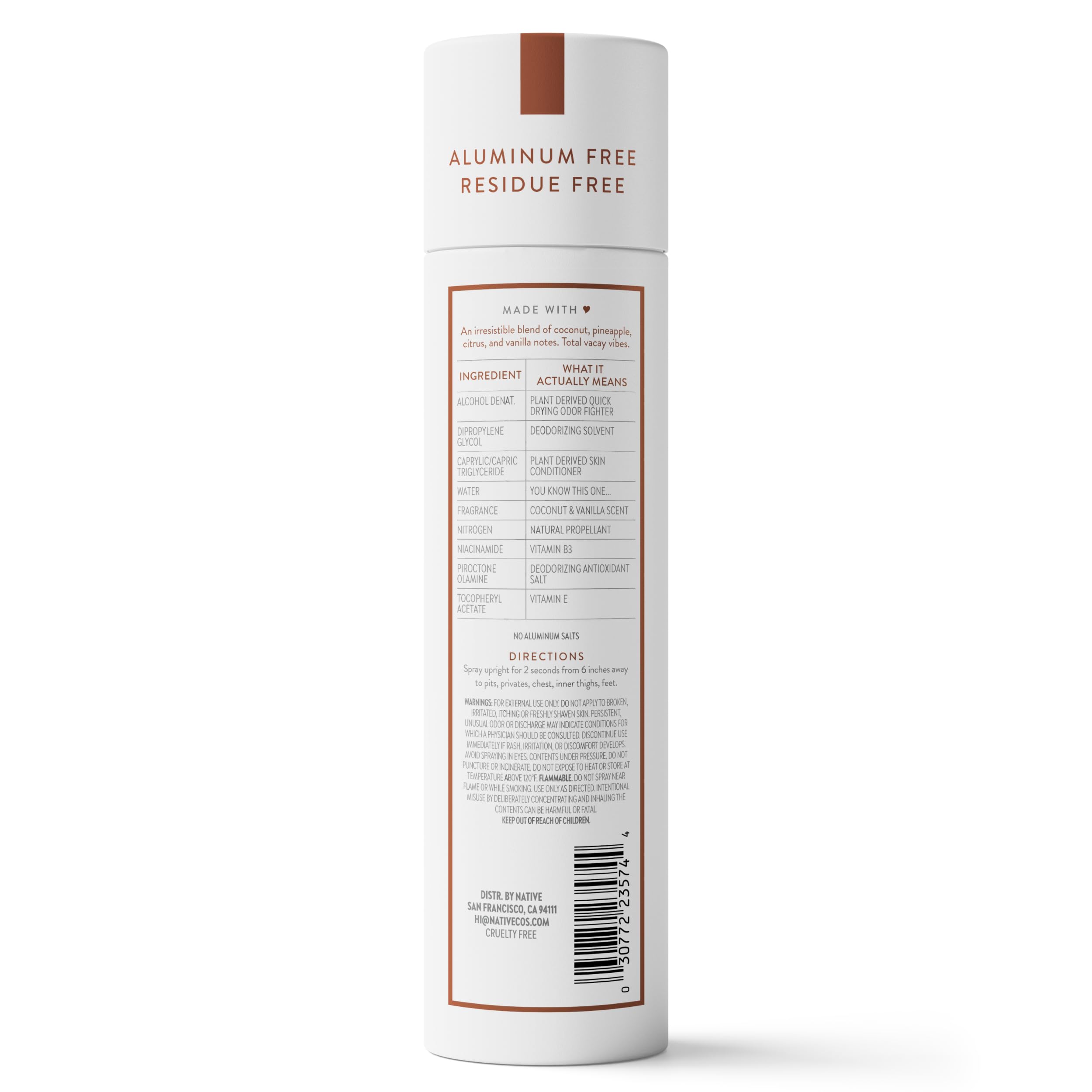 Native 3.5oz spray sized for travel and gym bags