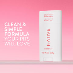 Native deodorant application-glide demonstrates smooth, non-greasy underarm comfort.