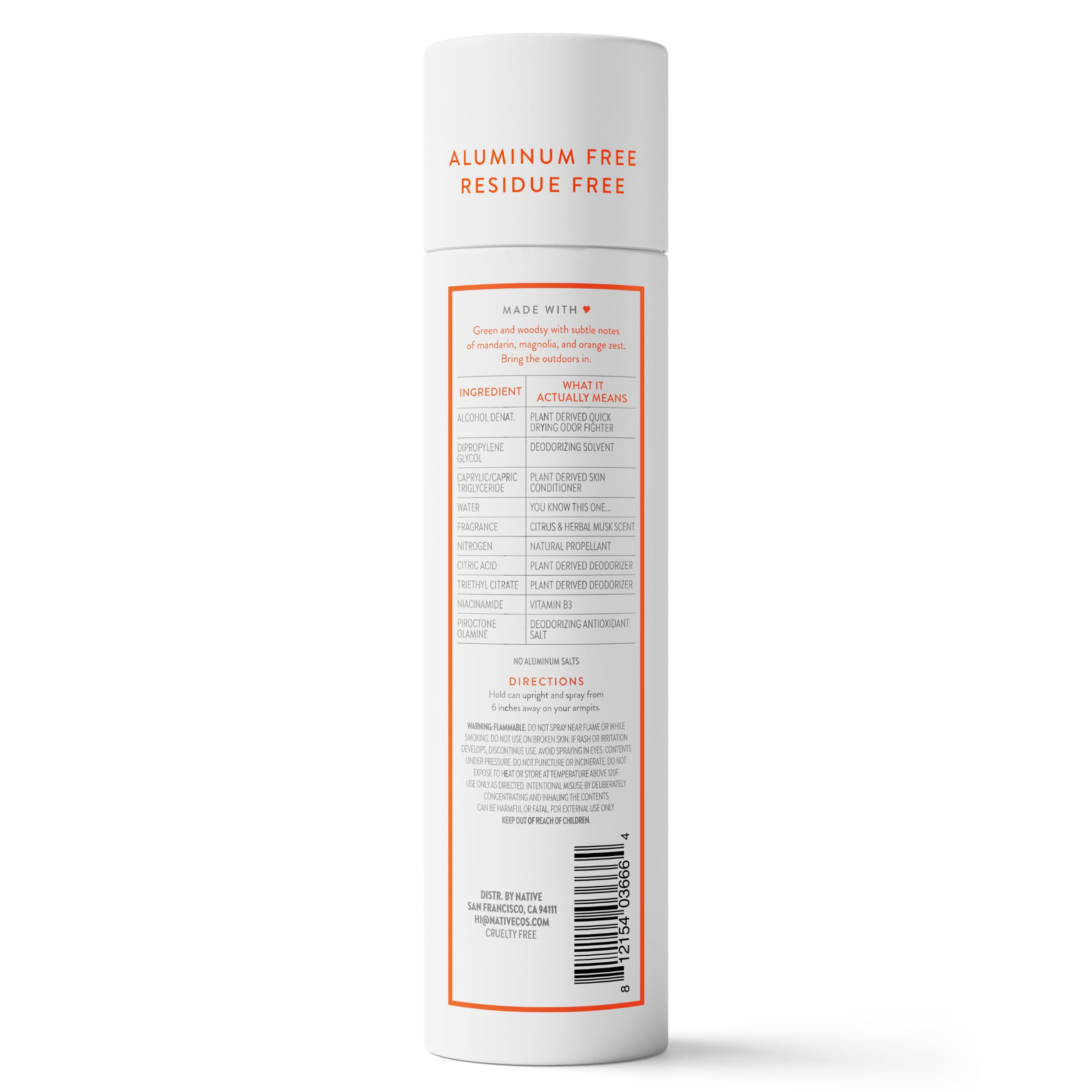 Application across underarms and chest for a fresh balanced scent