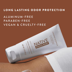 Close-up of Native deodorant cream texture showing smooth, residue-free application.