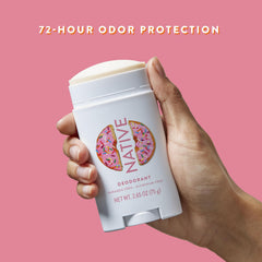 Creamy Native Deodorant formula with coconut oil and shea butter for smooth application.