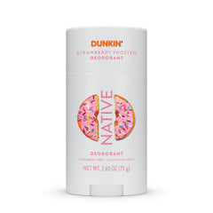 Native Deodorant Strawberry Frosted bottle highlighting the limited edition scent and aluminum-free formula.