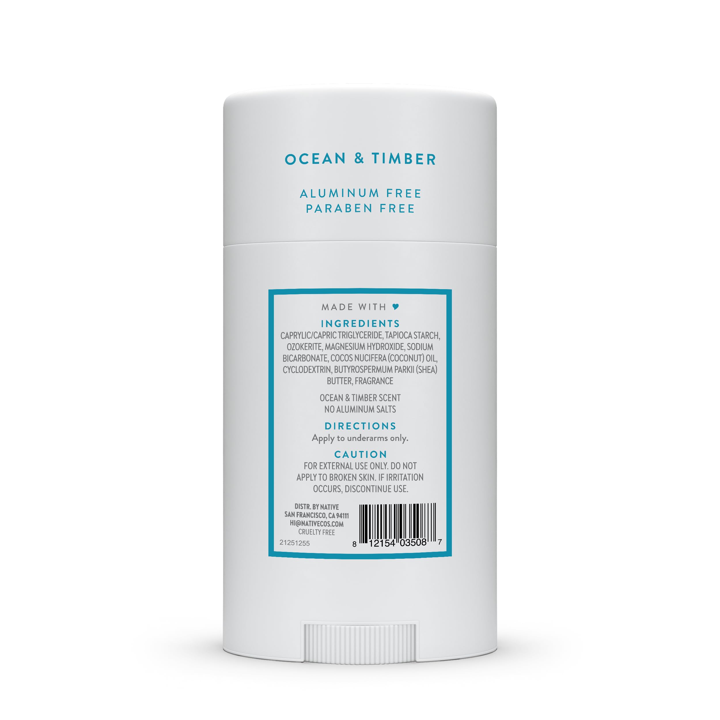 Native Ocean & Timber packaging box highlighting cruelty-free ethics