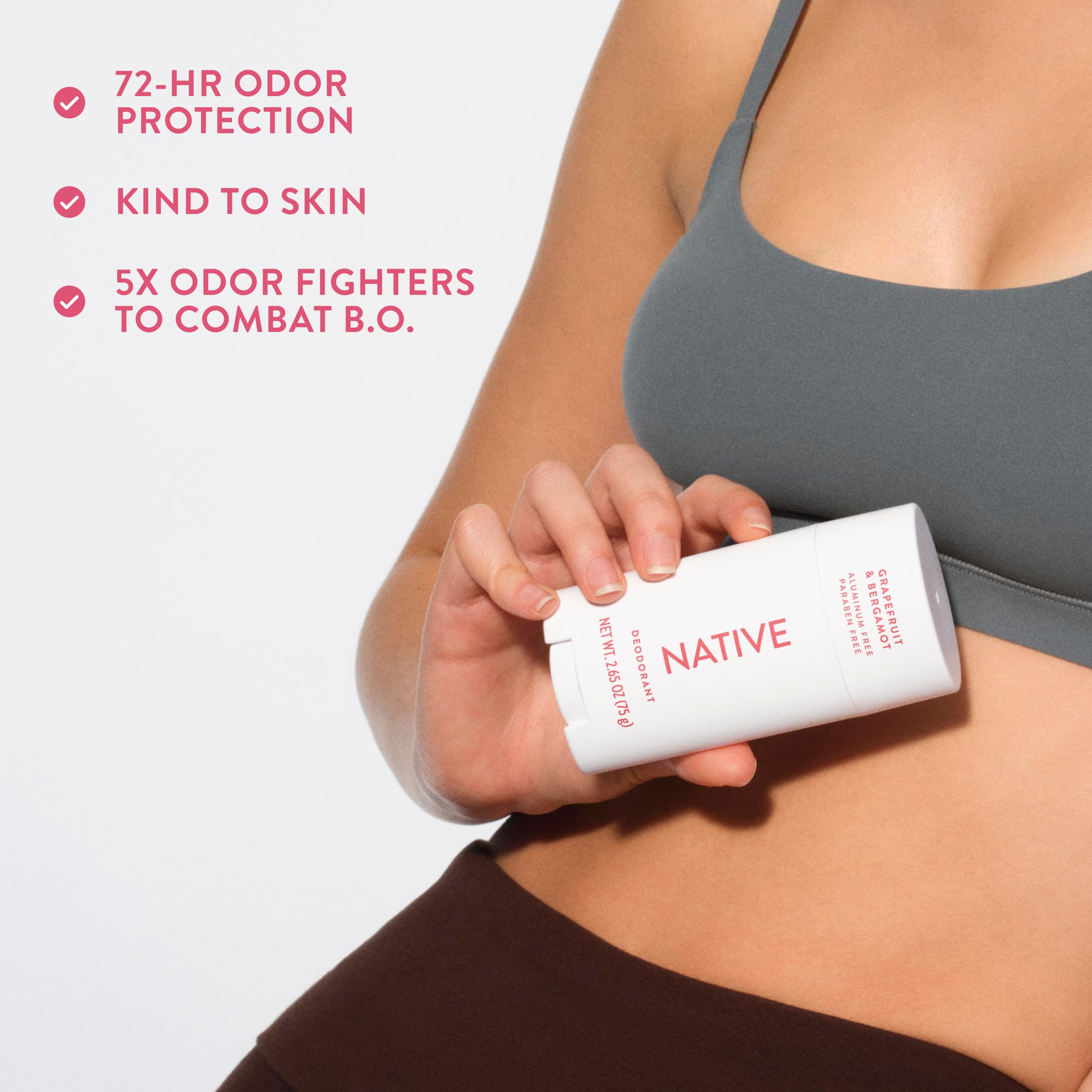 Native deodorant scent-grapefruit-bergamot captures citrus energy for daily use.