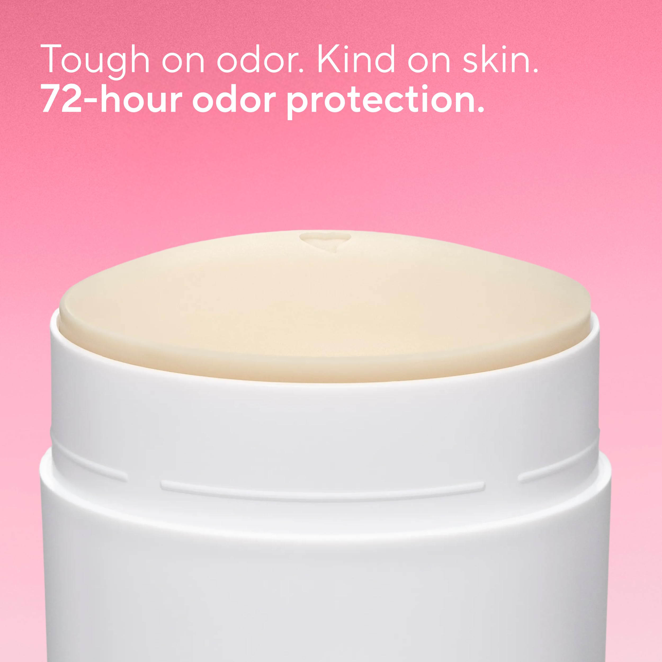 Native deodorant solid-stick closeup shows clear application and no white marks on clothing.