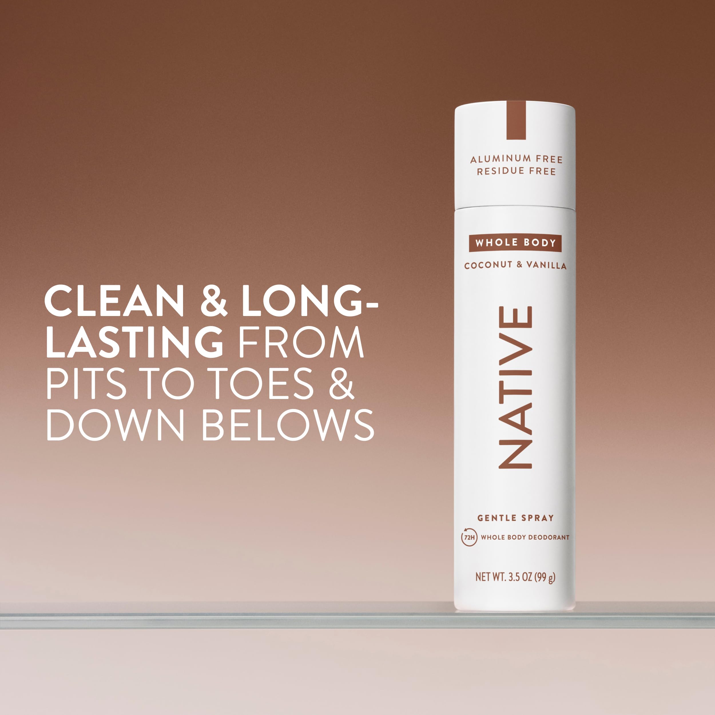 Native deodorant spray coconut vanilla mist for quick fresh application on skin