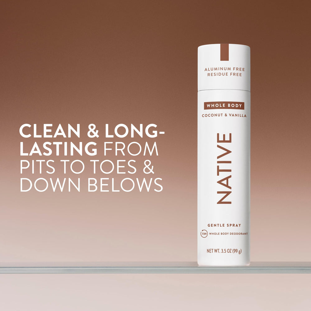 Native deodorant spray coconut vanilla mist for quick fresh application on skin