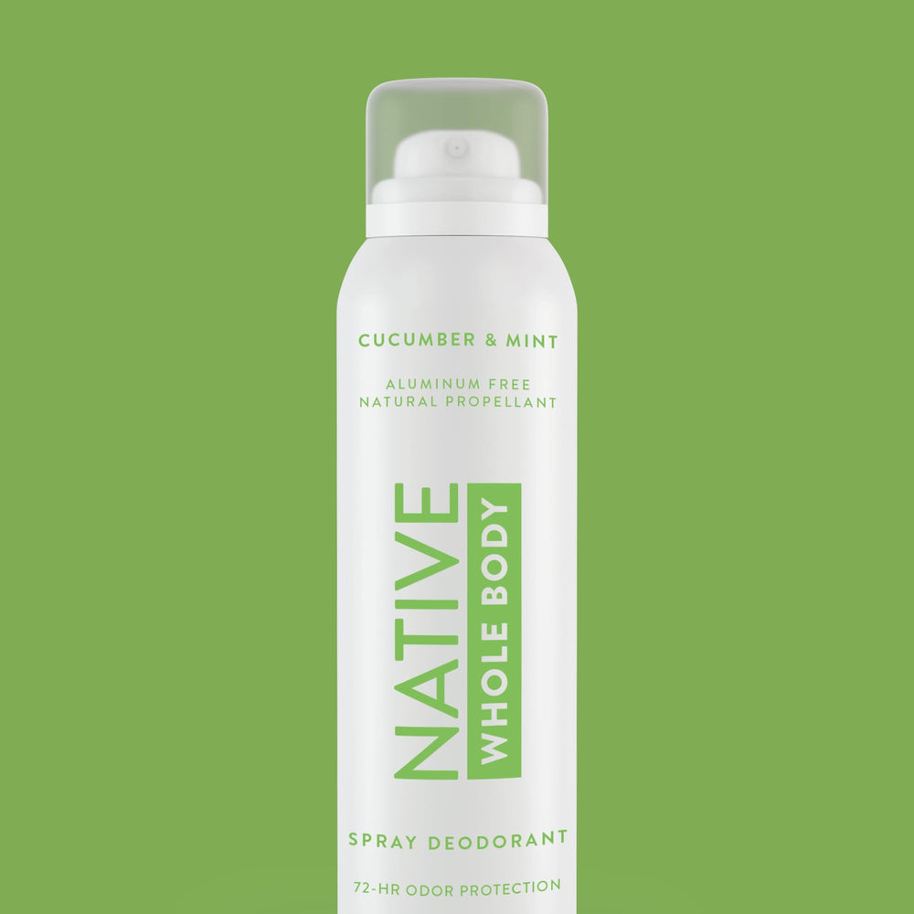 Native cucumber-mint deodorant spray scent close-up, a refreshing daily ritual