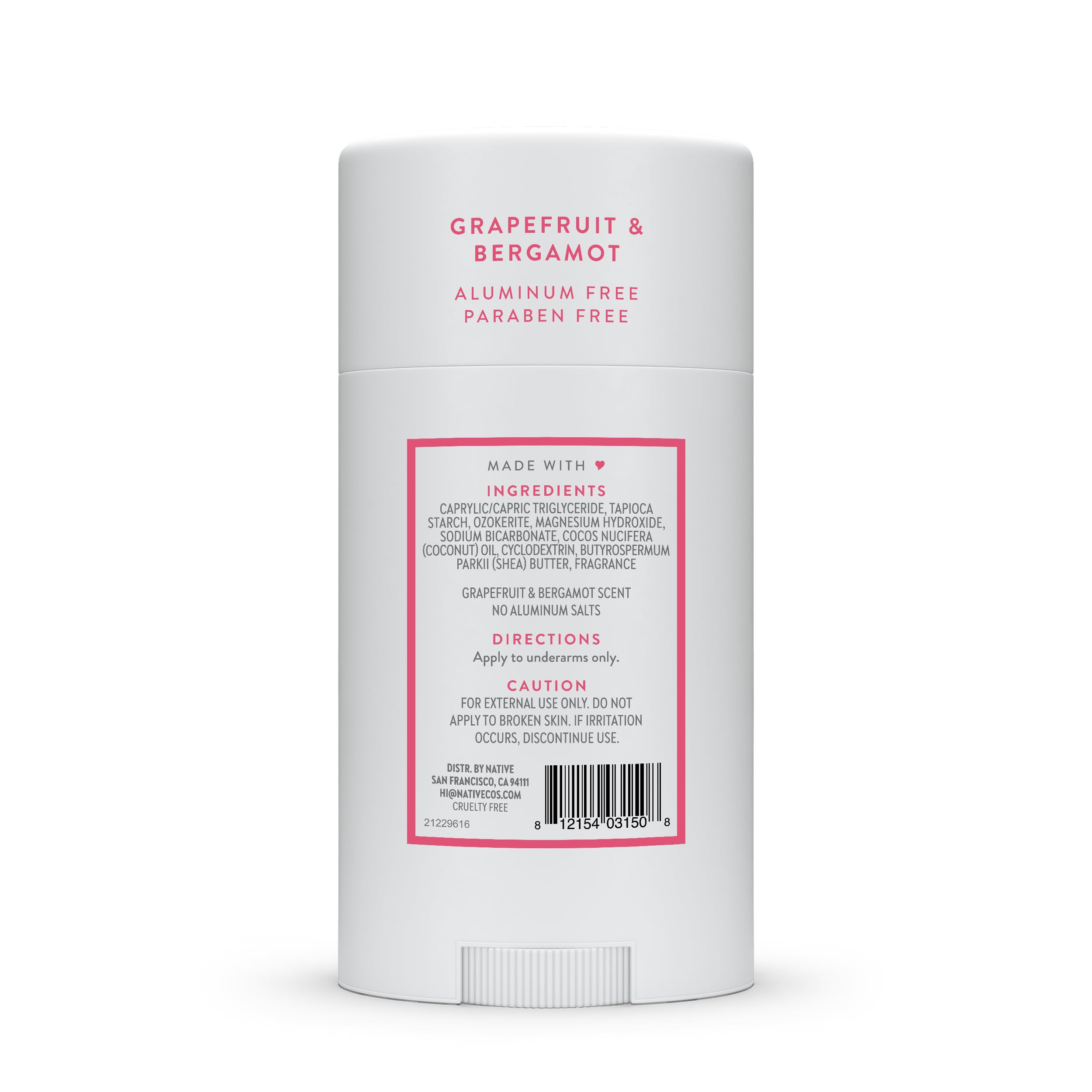 Native deodorant unisex-design fits both men and women.