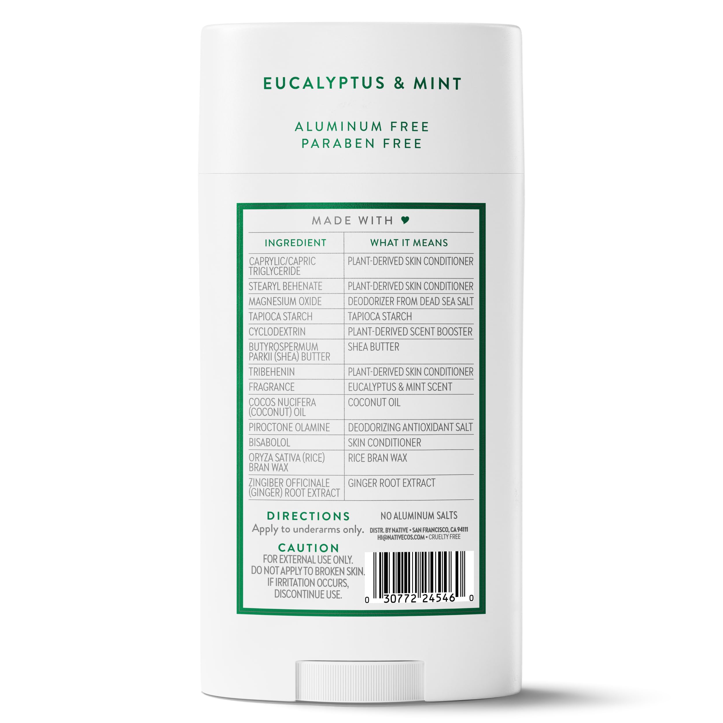 Silky-smooth finish without visible residue on skin from Native deodorant