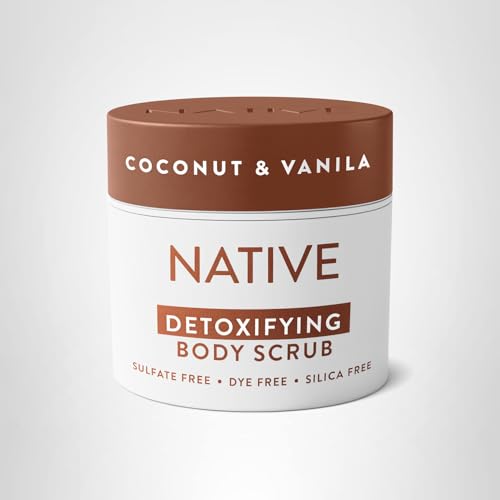 Native detoxifying exfoliating body scrub vanilla-scent image evokes a refreshing shower ritual