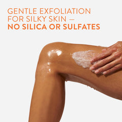 Close-up of textured scrub showing gentle beads and creamy formula for safe exfoliation
