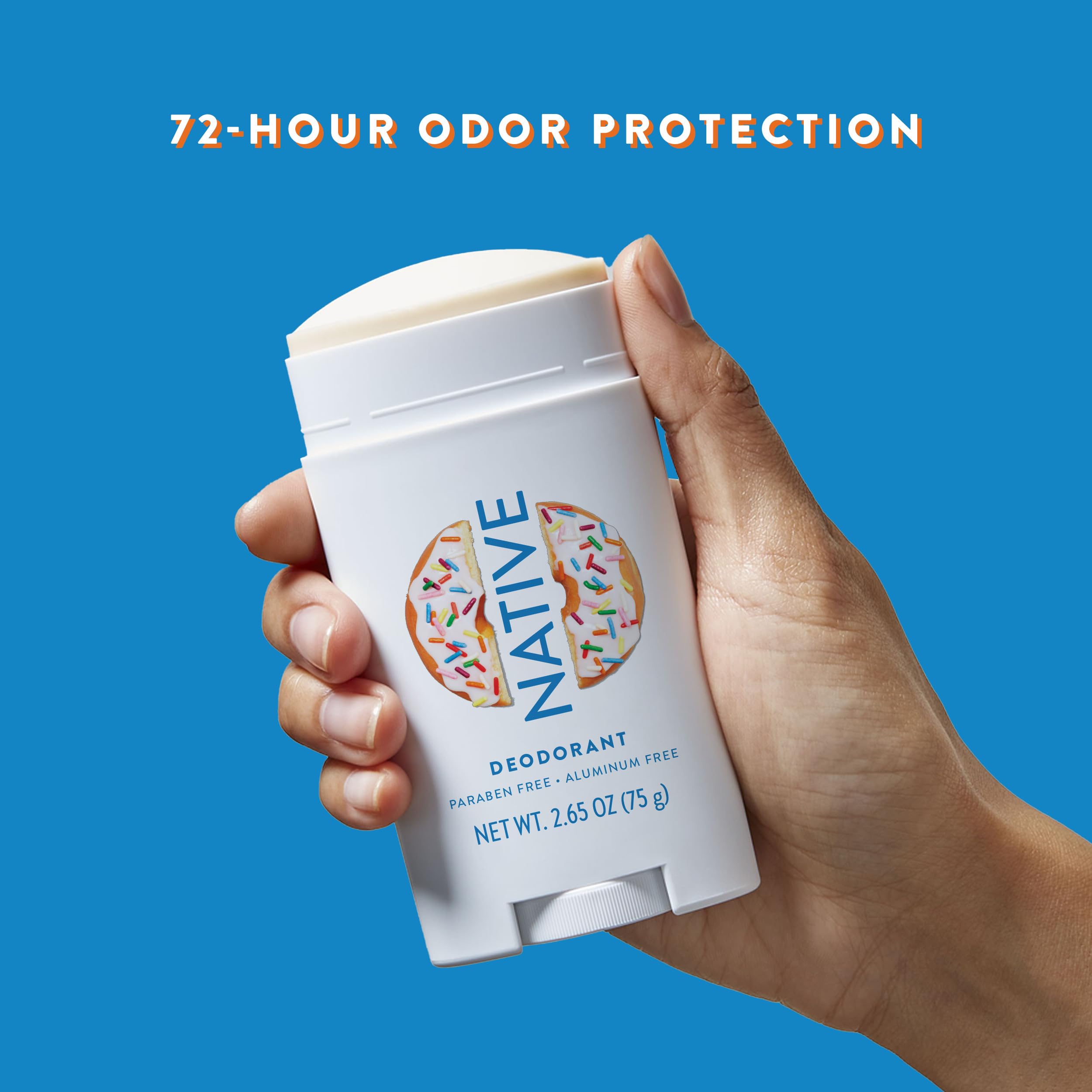Native Dunkin Blueberry Cobbler deodorant stick with fruity scent.